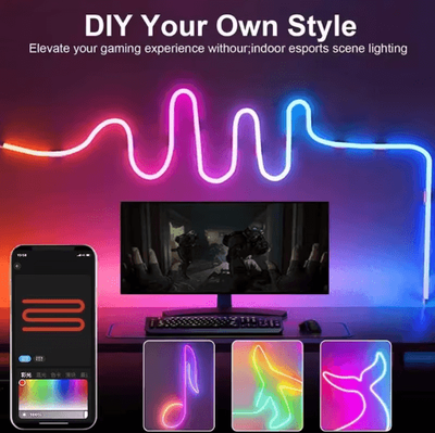 Inspire Picks RGBIC Neon LED Strip Lights With App Control Flexible Neon LED Strip Lights For DIY Ambient Decor 3m