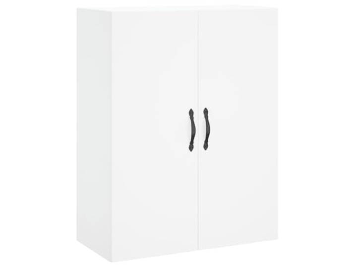 Wandschrank Weiß 69,5x34x90 cm Holzwerkstoff 3 Fächer mit Türen, Türgriffe aus Eisen, Wandmontage, Wohnzimmer, Schlafzimmer, Arbeitszimmer, Sideboard