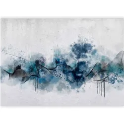 Artgeist, Tapete, Fototapete - Abstract wave - minimalist composition with blue pattern (150 x 105 cm)