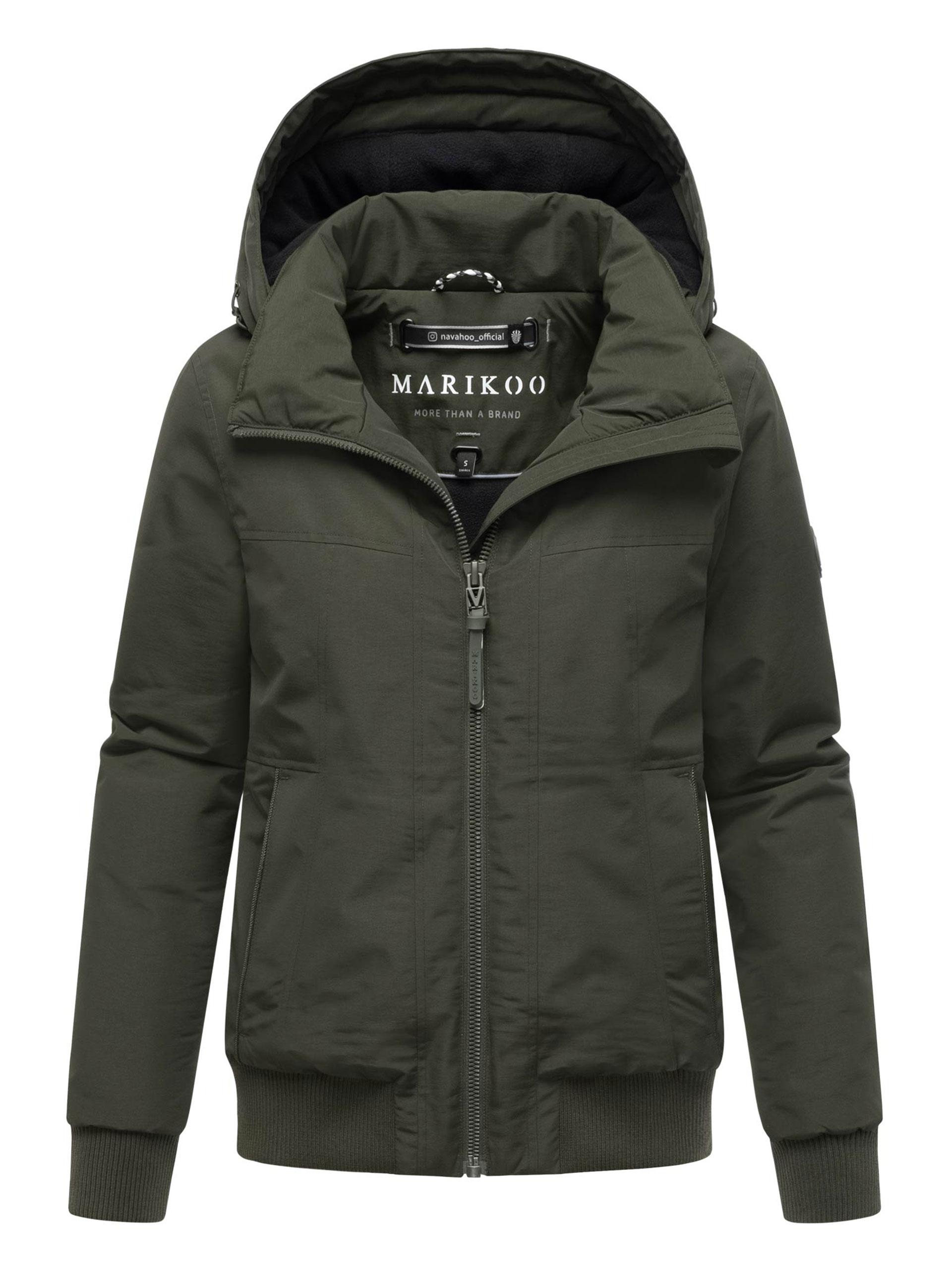 Marikoo Damen Winterjacke Mooni 16 im sportlichen Bomber-Stil mit Kapuze