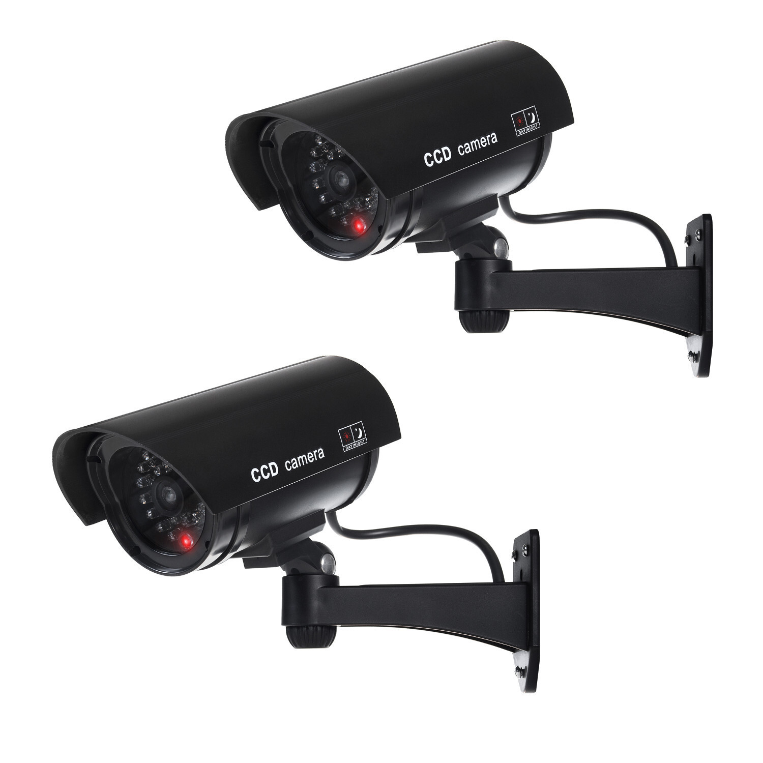 Maclean Set van 2 Nepcamera's met knipperende LED, model IR1100 B, zwart