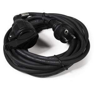 McPower Verlängerungskabel 1300096, für außen IP44, Schutzkontakt, Kabeltyp H05RR-F aus Gummi, schwarz, 5 m
