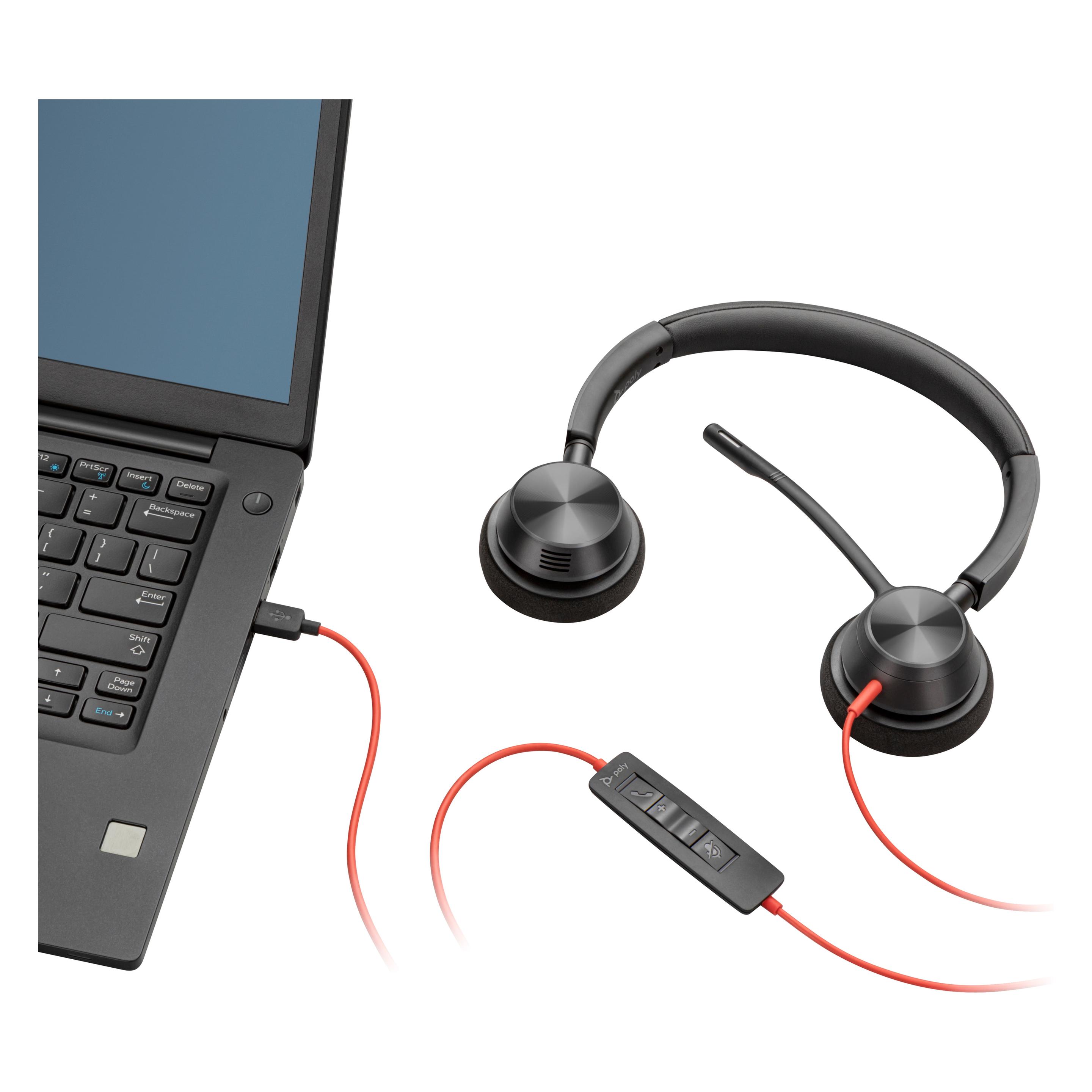 HP Poly Blackwire 3320 USB-A Stereo Headset (Kabelgebunden, USB-A) (76J16AA)