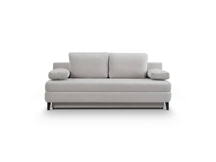 Mid.you Schlafsofa Sorto, Hellgrau, Holz, 3-Sitzer, Füllung: Polyurethan (PUR),Polyurethan (Pur), 200x91x100 cm, FSC Mix, Made in EU, Liegefunktion, Wohnzimmer, Sofas & Couches, Schlafsofas, Schlafsofas mit Bettkasten