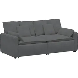 vidaXL Modulares Sofa mit Kissen Dunkelgrau