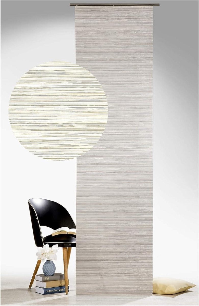 Paneelgordijn Structuur Platina Beige met Accessoires - 245 x 60 cm