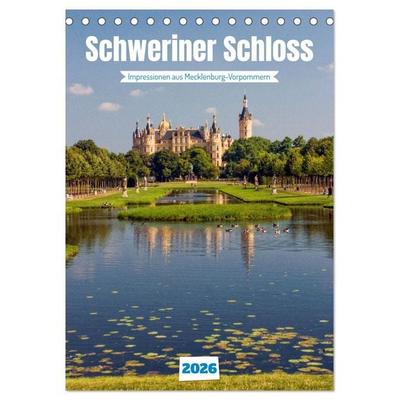 Schweriner Schloss - Impressionen aus Mecklenburg-Vorpommern (Tischkalender 2026 DIN A5 hoch), CALVENDO Monatskalender