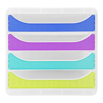 Exacompta 310399D 1x Exacompta, BIG-BOX Schubladenbox, 4 offene Laden, Serie Chromaline - Farben sortiert