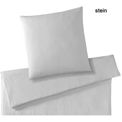 Elegante Bettwäsche Smooth - 135x200 cm + 80x80 cm	stein