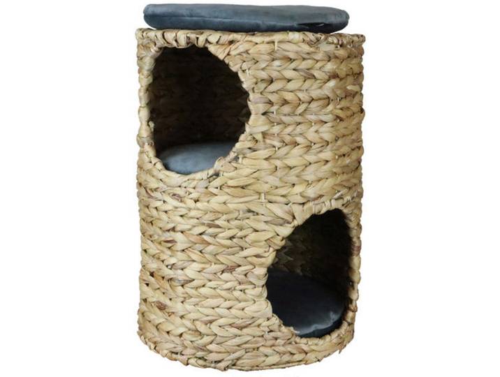 Tierhöhle Turm Wasserhyazinthe, Naturfarben, Grau, Naturmaterialien, 32x45x32 cm, Freizeit & Co, Tierbedarf, Tierzubehör