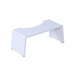 Relaxdays Toilettenhocker, klappbar, Hocker Toilettengang, Erwachsene, Bambus, rutschfest, HxBxT: 19x43,5x20 cm, weiß