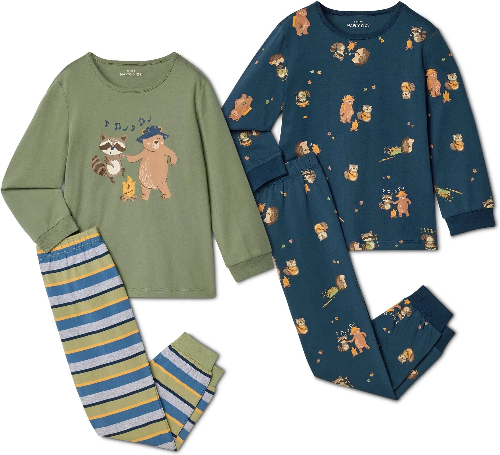 Tchibo - 2 Kinder-Pyjamas - Baby - Gr. 86/92 - dunkelblau/print