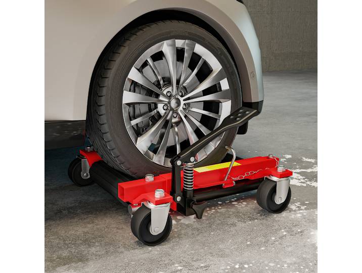 HOMCOM 2 Chariots Voiture 680kg Noir 22,8cm Roues