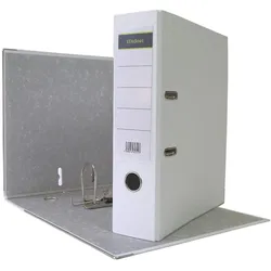 Midori 100 x Ordner A4 8 cm PP Kunststoff Weiss Aktenordner Briefordner Breit 80 mm