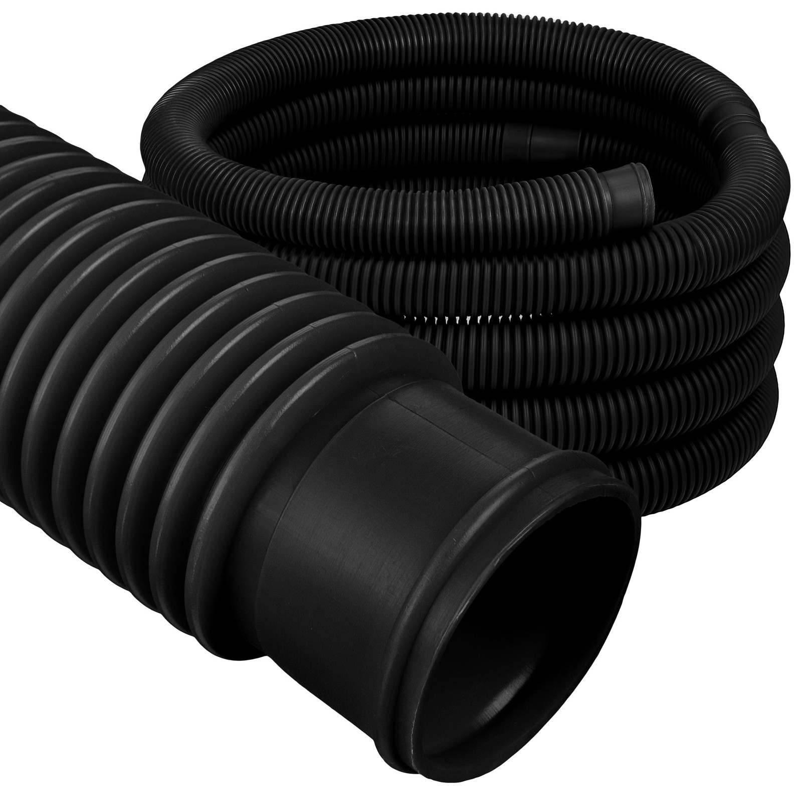 COIL Zwembadslang PVC-U Zwart, 25m, Ø 38 mm, met koppelingen