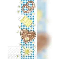 Mank Serviette Tissue Bayern O ́Zapft is, 33 x 33 cm, 1/8 Falz, 100 Stück - Brezeln Rauten Bierglas