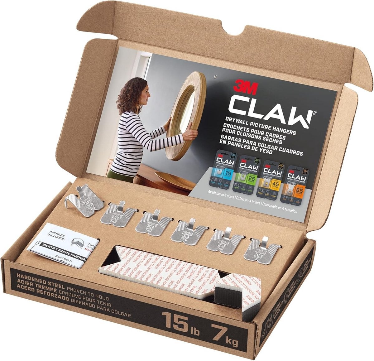 Set van 6 Gipsplaten Foto Hangers met Tijdelijke Spotmarkers - Draagt tot 6,8 kg