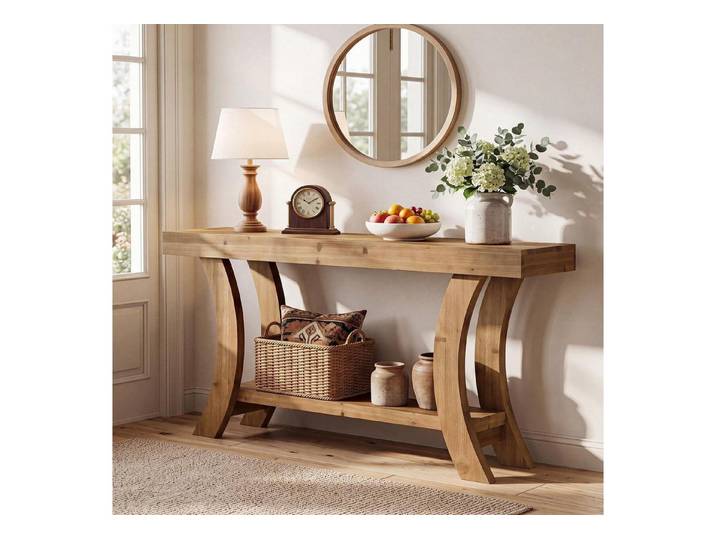 LuxusKollektion Konsolentisch Konsolentisch Massivholz 160cm Bogenrahmen Rustikal (1-St)