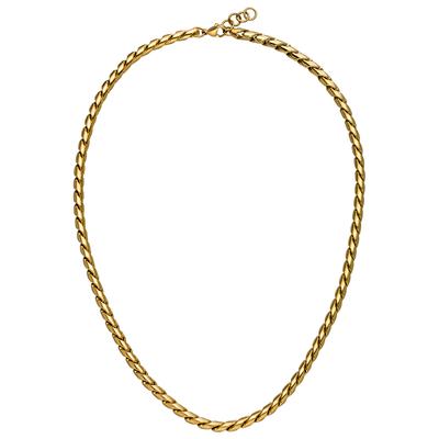 Kette ohne Anhänger JOBO "gedreht", gold (goldfarben), Halsketten, Damen, Edelstahl, L: 47, Edelstahl goldfarben 47 cm