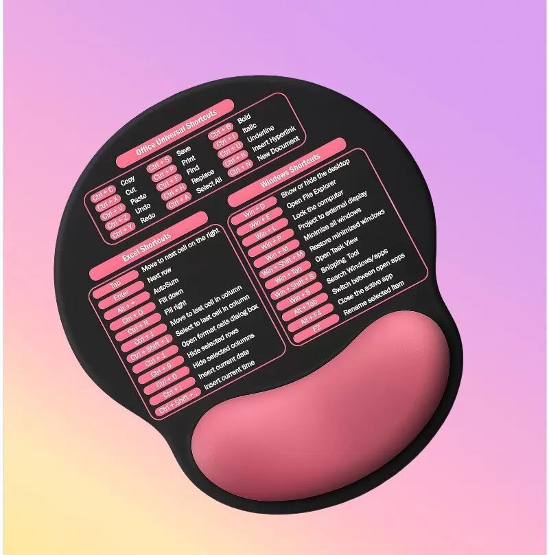 INF Excel Büro Handgelenkauflage Mauspad - Komfort und Effizienz Rosa