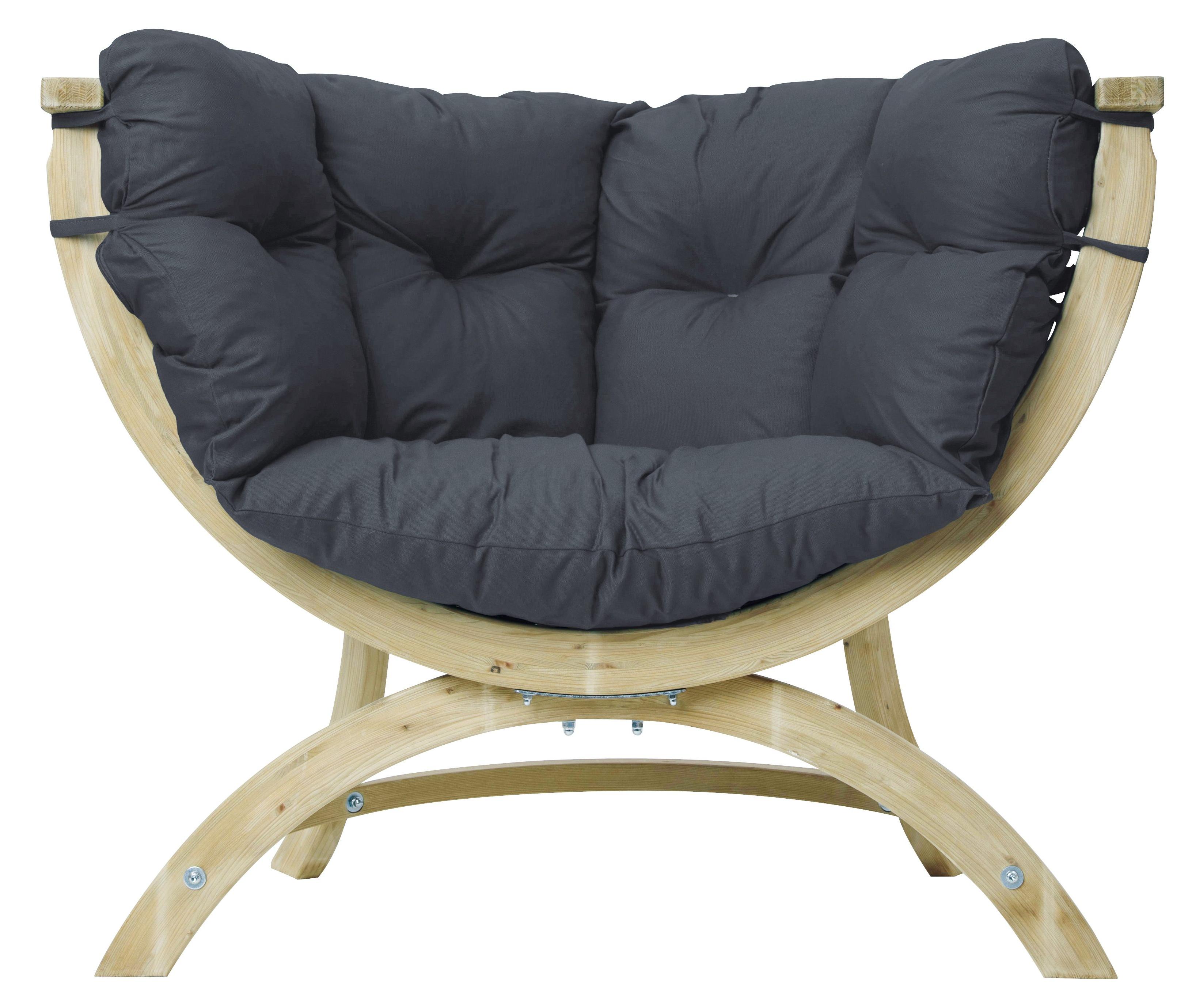 AMAZONAS Loungesessel Siena Uno Anthracite inkl. Sitzkissen 118,5 x 93,5 x 58cm für Haus und Garten