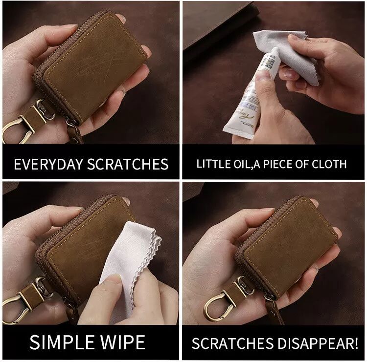 INF Étui à clés horizontal en cuir véritable monocouche
