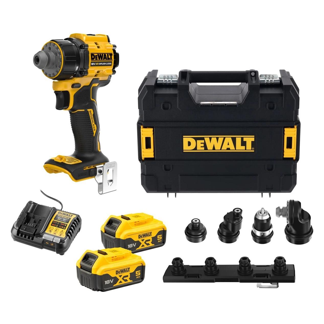 DeWalt Wiertarko-wkrętarka 18v xr 2x5ah bezszczotkowa wiertarko-wkrętarka wielogłowicow (Bohrschrauber) (DCD803P2T)