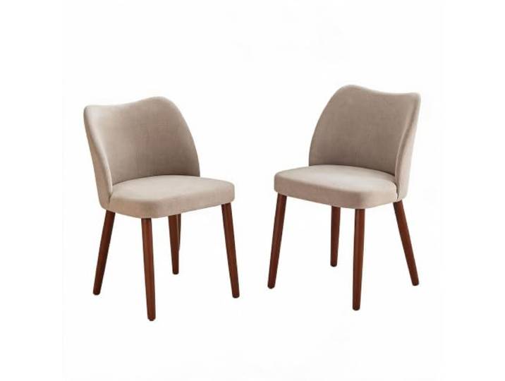 2er Set Esszimmerstühle Polsterstuhl Leinen Massivholzbeine Wingback Ergonomisch & Bequem 120kg Tragkraft Bodenschonende Filzgleiter Langlebiger Komfort Modernes Retro-Design