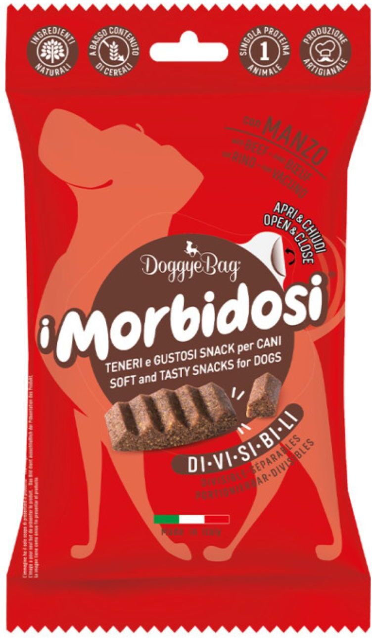 Doggye Bag DoggyeBag Snack per Cani Morbidi e Divisibili con Manzo I Morbidosi 90 g