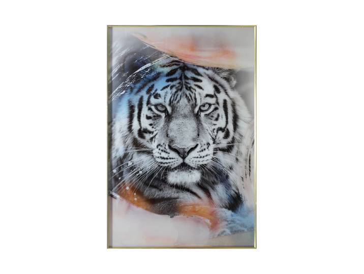 Glasbild „Weisser Tiger“ 100 x 150 cm Multicolor Crea Collection