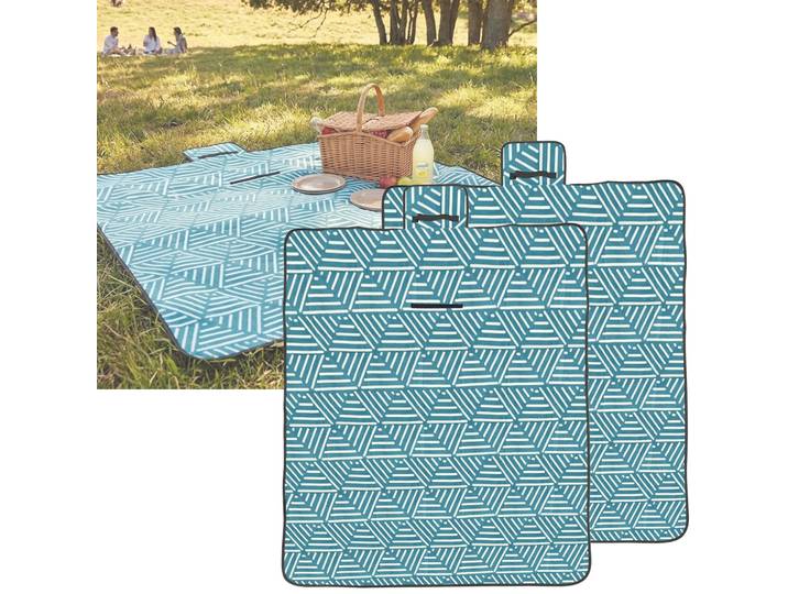2er-Set Picknickdecke, türkis, 150x130 cm