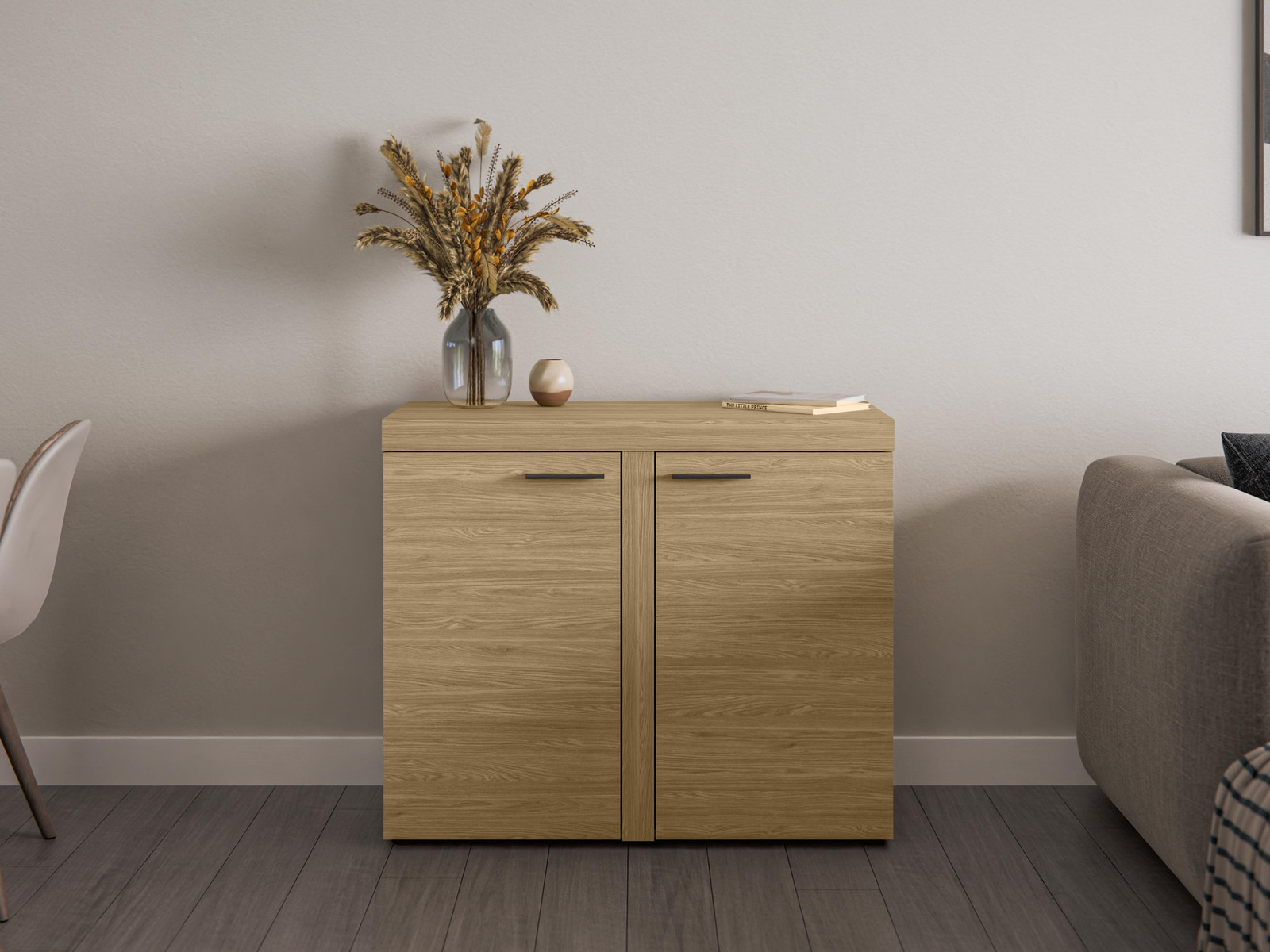 AX Living Spacoro 2T Smalle Commode in Geolied Eikenhout
