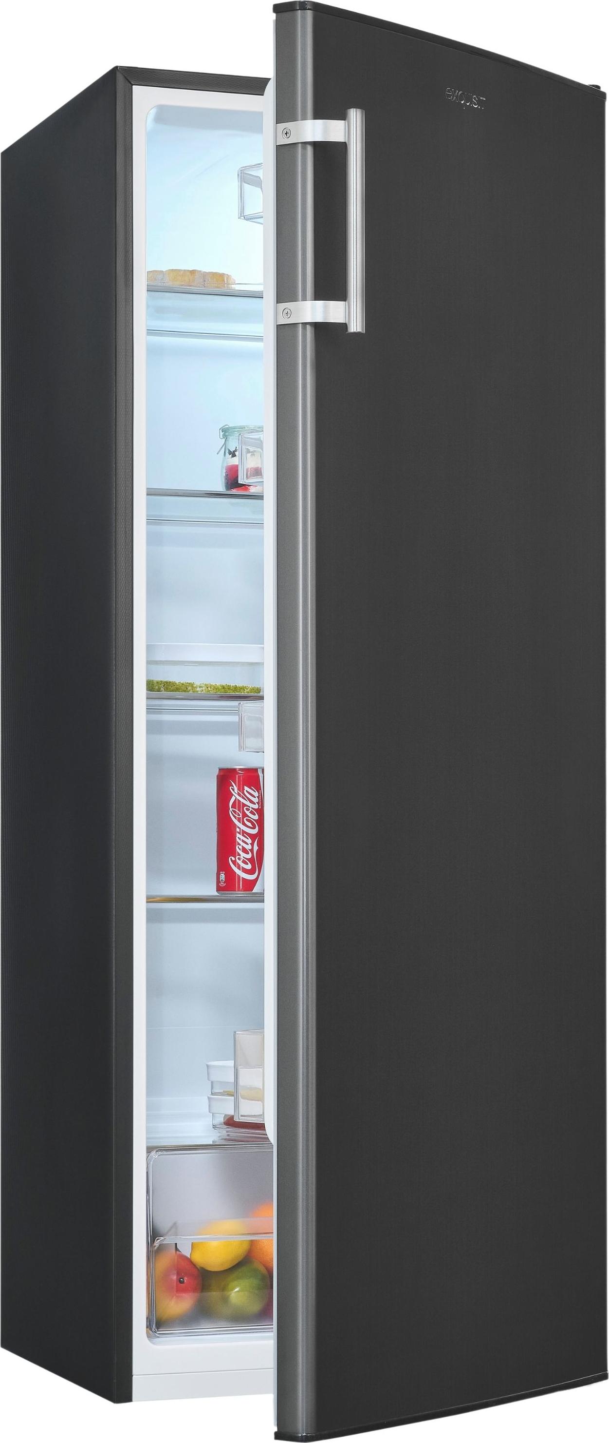 Exquisit Vollraumkühlschrank, 242 Liter, 5 Ablagen, LED-Beleuchtung, Temperaturregler, 55 cm Breite, KS5320-V-H-040E inoxlook-az