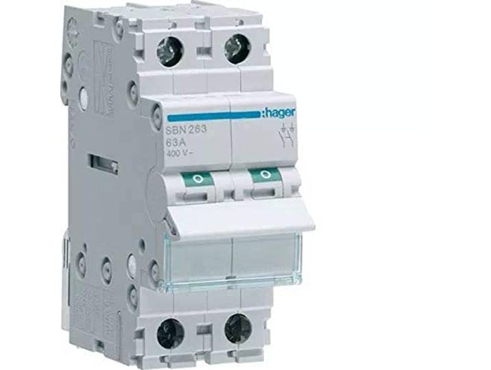 Hager SB-schakelaar Modular SB 2-polig 63 A