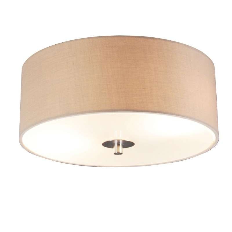 Qazqa Landelijke plafondlamp beige - Rond - Diameter: 30 cm