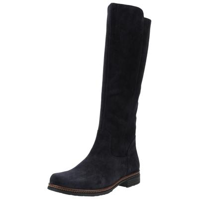 Stiefel GABOR "Gabor Stiefel Veloursleder", Damen, Gr. 38, schwarz (dunkelblau), Veloursleder, Schuhe Stiefel