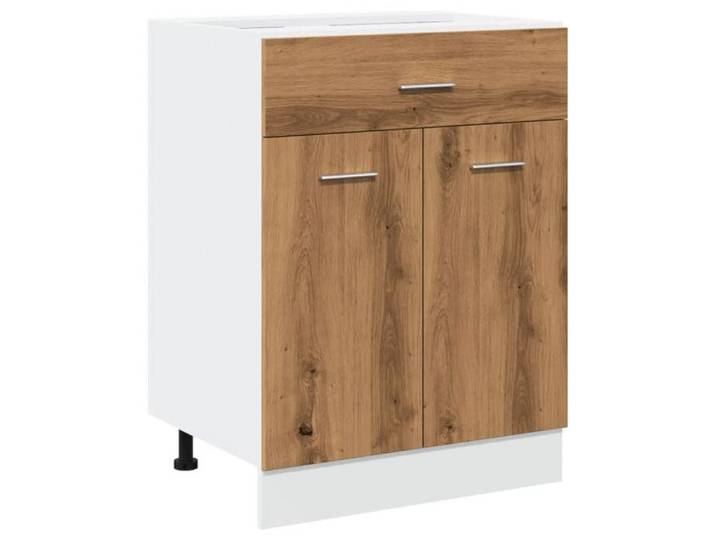 Armoire de plancher à tiroir Meuble bas cuisine Armoire rangement chêne artisanal 60x46x81 5cm 2420971 FrenchDays