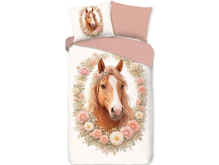 Pure Paard Kinderdekbedovertrek Roze
