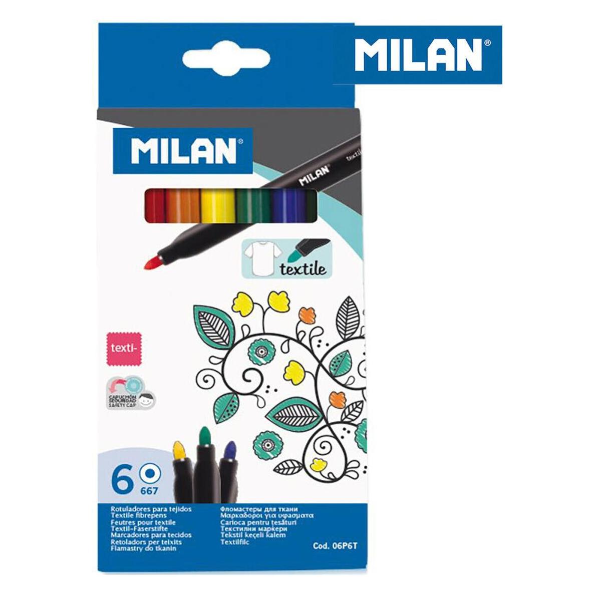 Milan Stoffmarker, 6 Farben (157729) (6x) (WIKR-966030)