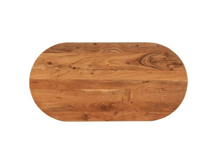 POUFGDR Ovale Tischplatte, 100 x 50 x 3,8 cm, aus massivem Akazienholz Unbehandelte Oberfläche, lackierbar, kommerzielle oder private Verwendung, einzeln