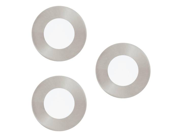Eglo Led-Einbauspot Set, Weiss, Nickelfarben, Metall, Kunststoff, 3-teilig, 3 cm, Farbwechsler, Smartphone-Steuerung, Lampen & Leuchten, Innenbeleuchtung, Spots & Strahler, Deckenspots