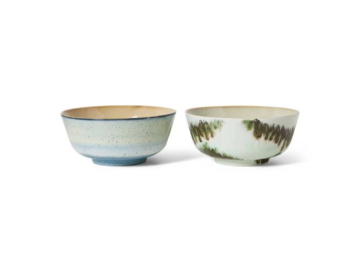 HKliving - 70's Ramen Schale, Ø 19 cm, minimalism (2er-Set)