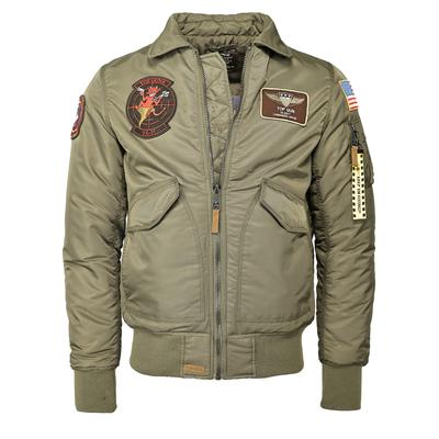 Bomberjacke TOP GUN "TG20214004", Herren, Gr. 50M, grün (olive), Obermaterial: 100% Polyamid. Lining: 100% Polyester, Jacken Bomberjacke