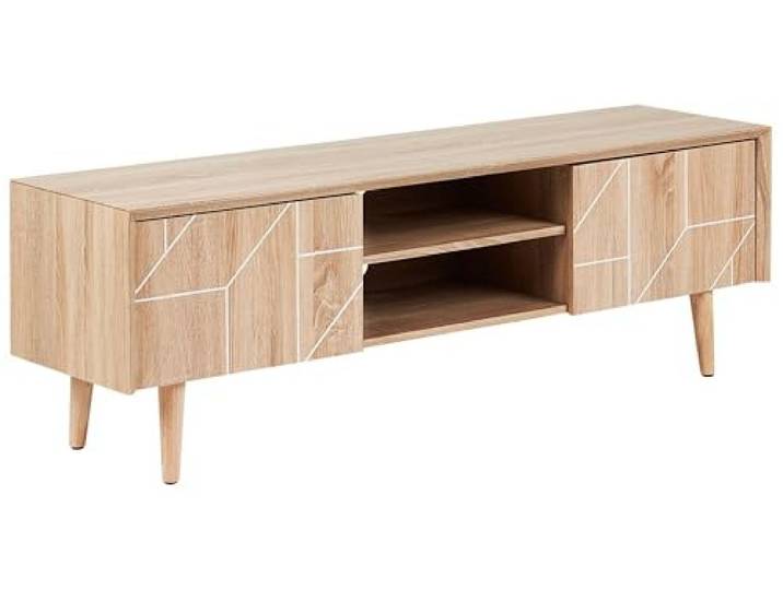 Stylisches TV-Möbel Lowboard heller Holzfarbton Sonoma Eiche Franklin