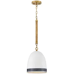 Elstead Lighting Nash Pendelleuchte 1-flammig Messing antik Keramikschirm