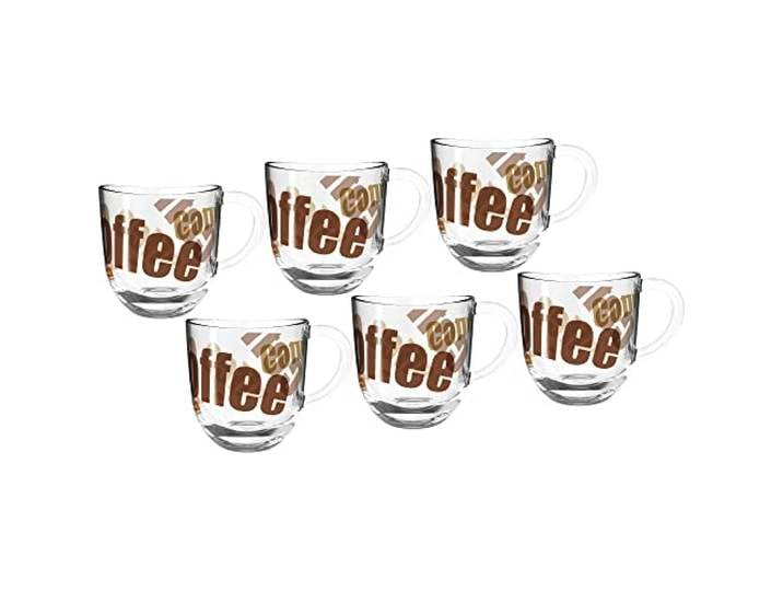 Leonardo Napoli 024235 Lot de 6 tasses à café avec motif Passe au lave-vaisselle avec anse Passe au micro-ondes 280 ml
