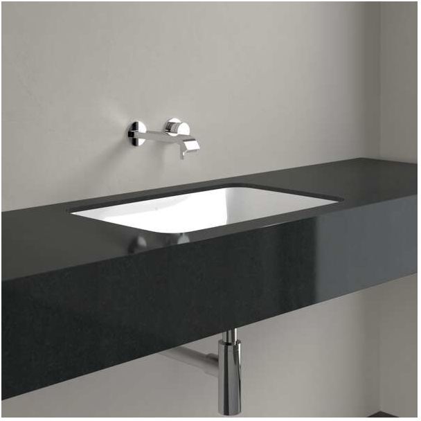 Villeroy und Boch Architectura Unterbauwaschbecken 5A7760R1 570 x 370 x 175 mm, Weiß Alpin CeramicPlus, mit Überlauf, Außenseite nicht glasiert