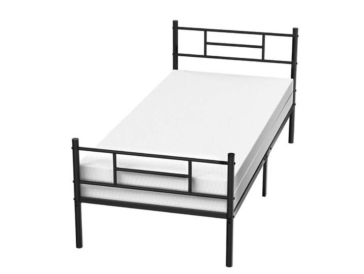 PFCTART Bettgestell Metallbett Bettgestell 90/140x200 cm in Schwarz (Set, 1-tlg., Ideal als Gästebett oder Einzelbett, inkl. Werkzeug & Anleitung), Industrie Design, geräuschlos, Belastbarkeit 160/360 kg