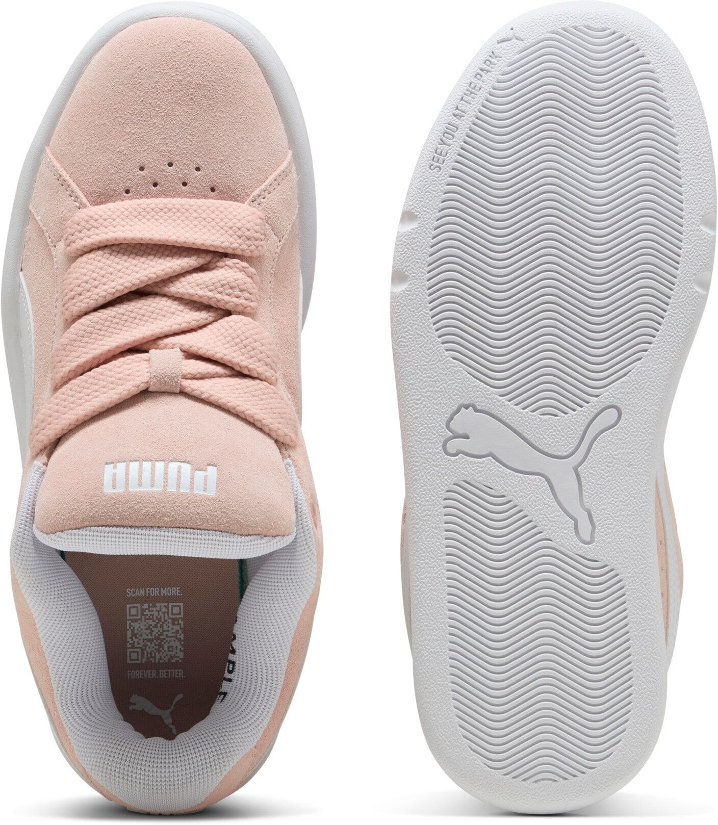 Sneaker PUMA "PARK LIFESTYLE EASY SD", Damen, Gr. 38, Textil, weiss (rose quartz, puma weiß), Leder, Schuhe Sneaker rose quartz, puma weiß 38, Textil