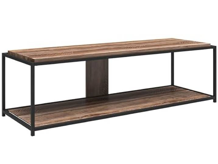 möbelando TV-Board >Ulva< TV-Board „Ulva“ – 152 cm, braune Spanplatte, pulverbeschichtete Metallbeine in Schwarz, 50 kg Belastbarkeit, modernes Design, inklusive Aufbauanleitung.